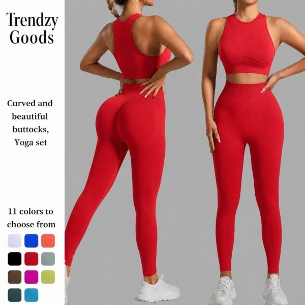 Seamless Yoga Set 2Piece High Intensity Running Fitness Vest